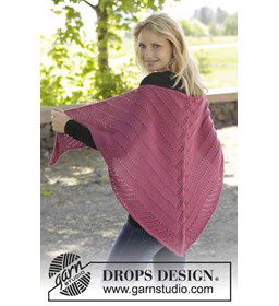 Gebreide omslagdoek gemaakt van Drops Alpaca