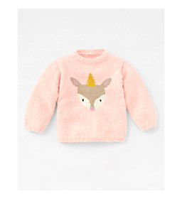 Kindertrui met eenhoorn gemaakt van Phildar Phil Beaugency