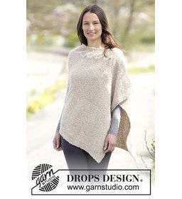 Gebreide poncho gemaakt van DROPS Alpaca Boucle