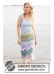 Lange rok in zig zag patroon