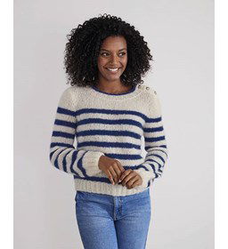 Gestreepte damestrui gemaakt van Phildar Phil Chic