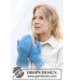 Warme wanten gemaakt van Drops Kid Silk