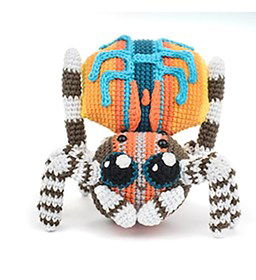 Knuffeldier Pauwspin gemaakt van Scheepjes Catona 25 en 10 gram