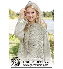 Damesvest met aansluitende halsboord gemaakt van Drops Paris