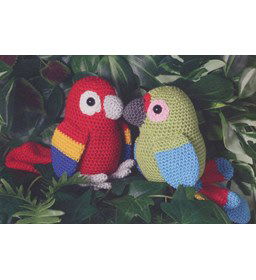 Tropiche vogels gemaakt van IJzerdraad en Chenille