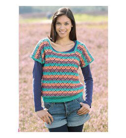 Trui met korte mouw gemaakt van Scheepjes Stone Wash XL en XL Minerals