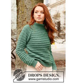 Damestrui met dubbele halsrand gemaakt van Drops Nord