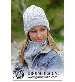 Muts en halswarmer Sugar Twists gemaakt van Drops Nepal