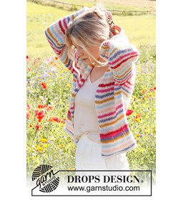 Damesvest met rechte wijde mouwen  gemaakt van Drops Brushed Alpaca Silk