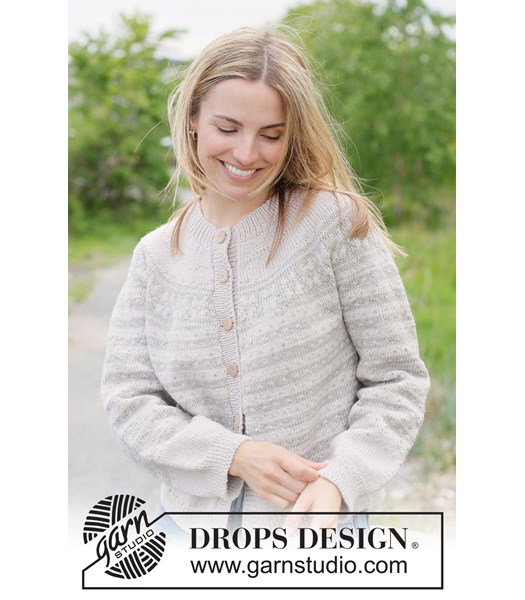 Breipatroon damesvest First Light Cardigan met Scandinavisch patroon