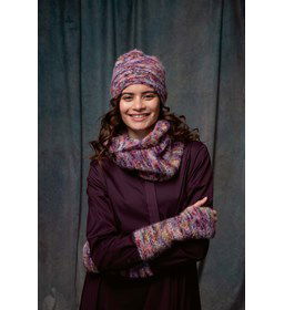 Polswarmers met ribbelpatroon gemaakt van Lang Yarns Muse