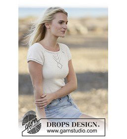 Top met kantpatroon en raglan gemaakt van Drops Belle