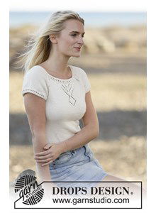 Top met kantpatroon en raglan