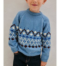 Jongenstrui met Noors motief gemaakt van Phildar Phil Partner 3,5