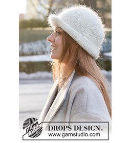 Dameshoedje met gerolde rand gemaakt van Drops Kid Silk