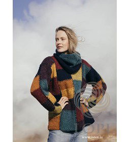 Geblokte damestrui Brautir kleurrijk gemaakt van Lopi Alafosslopi