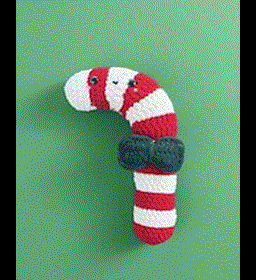 Chenillove Candy Cane met gezichtje gemaakt van Rico Creative Chenillove
