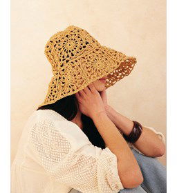 Zonnehoed met brede hangende rand