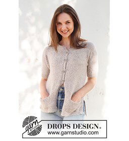 Damesvest Daisy Lane Cardigan met korte mouw en zakken gemaakt van knopen