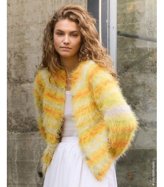 Breipatroon Harig meerkleurig damesvest