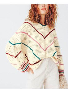 Damestrui met diagonaal gekleurde strepen