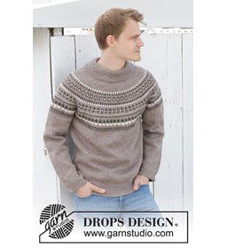 Herentrui met Scandinavisch patroon gemaakt van Drops Karisma