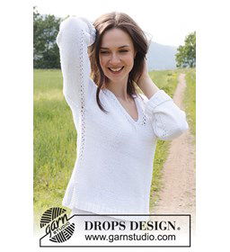 Damestrui met V-hals gemaakt van Drops Belle