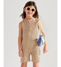 Jumpsuit met schulpranden gemaakt van Phildar Phil Rustique