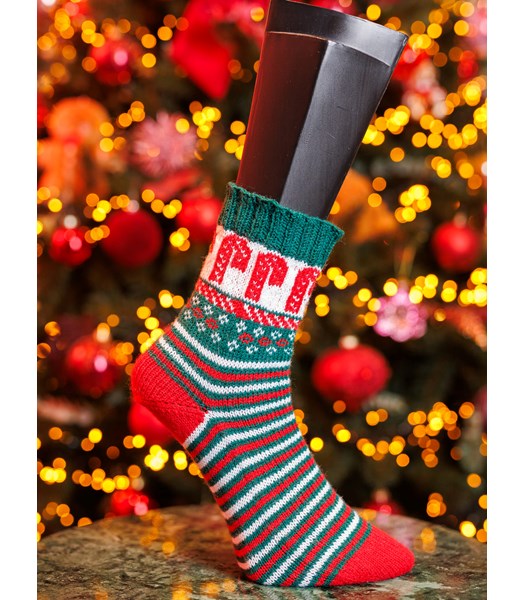 Breipatroon Candy Canes kerstsokken
