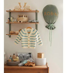 Babyvest met smalle streepjes gemaakt van Phildar Phil Lambswool 51