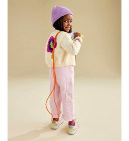 Meisjesvest met gestyleerde bloem