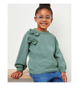 Kindertrui met stikjes gemaakt van Phildar Phil merinos 3,5