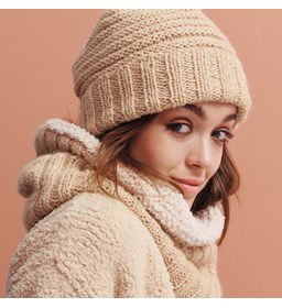 Snood met donzige binnenkant gemaakt van Phildar Phil Looping