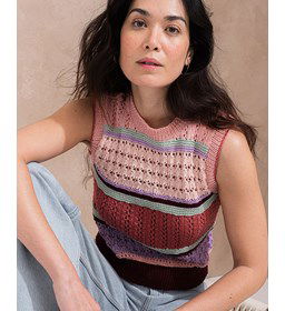 meerkleurig mouwloos damestruitje Leandre gemaakt van Naaiartikelen