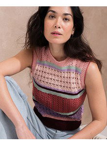 meerkleurig mouwloos damestruitje Leandre