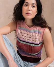 meerkleurig mouwloos damestruitje Leandre