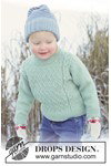 Breipatroon kindertrui met kabels Chilly Charm Sweater van andere kant