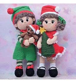 Poppen kerstkinderen gemaakt van Kralen