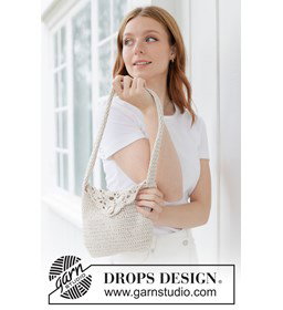 Gehaakte katoenen tas met elegante waaier-flap gemaakt van knopen