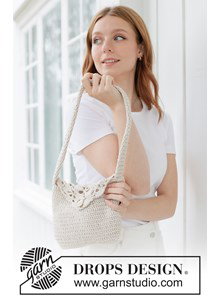 Gehaakte katoenen tas met elegante waaier-flap