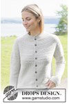 Breipatroon damesvest Moon History Cardigan met ronde pas en reliëfpatroon van andere kant