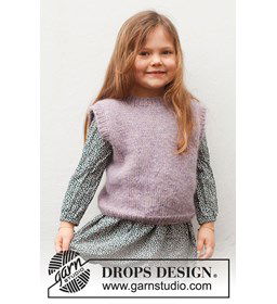 Kinderspencer / Slip-over met ronde hals gemaakt van Drops Air