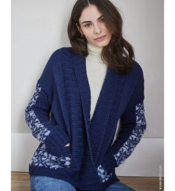 Damesvest met brede sjaalkraag