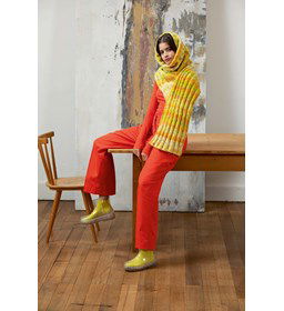 Sjaalmuts gemaakt van rondbreinaald nr 6