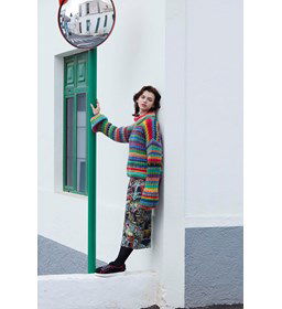 Damestrui met extra lange mouwen gemaakt van Rondbreinaald nr 9