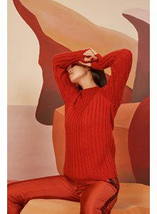 Damestrui met kabelpatroon