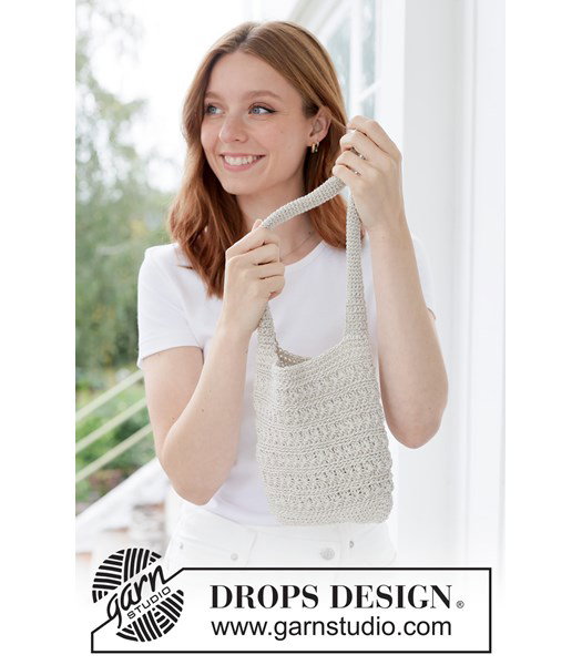 Haakpatroon Gehaakte tas in katoen-linnen met sterpatroon