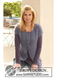 DROPS mouwloos vest met pas in Patentsteek van Kid-Silk. Maat S - XXXL.