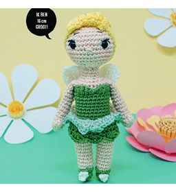 Fabelachtige fee Tinkelbel gemaakt van Scheepjes Catona 25 en 10 gram