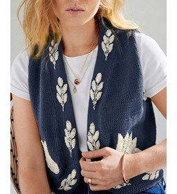 Mouwloos damesvest gemaakt van Phildar Phil Cabotine